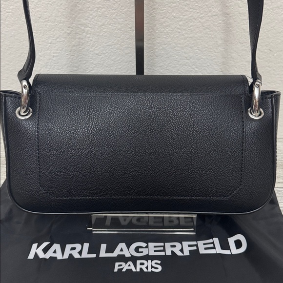 Karl Lagerfeld Monet Black Leather Shoulder Bag NWT - Picture 6 of 15